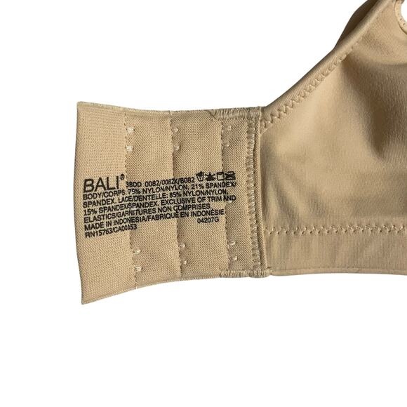 Bali Passion For Comfort Back Smoothing Underwire Bra DF0082 Latte Lace 38DD - Picture 5 of 7